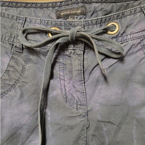 Y2K Blue Tie Dye Cargo Pants Roll Tab Hem Cropped Outdoors Hiking gorpcore - Picture 5 of 11